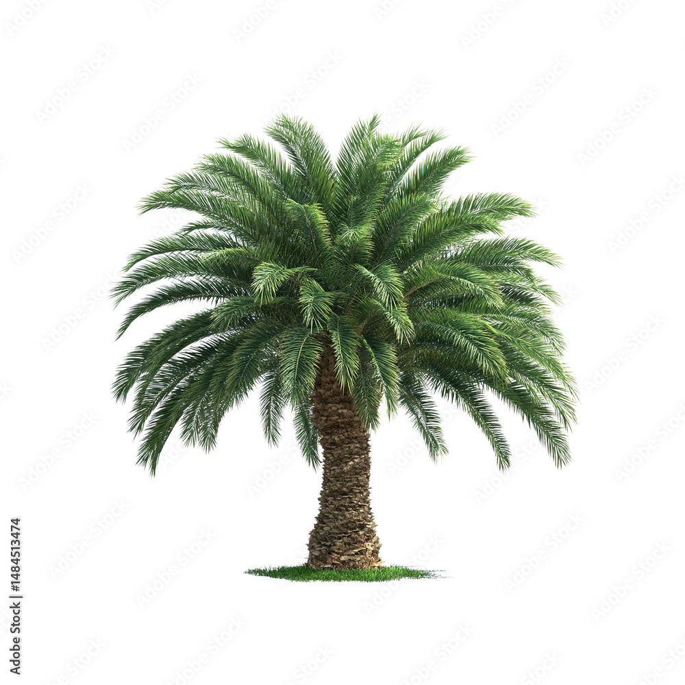 Fototapeta premium Majestic Date Palm Tree Isolated on white background