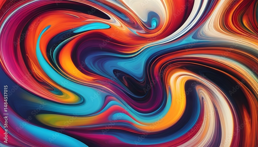 Swirling Abstract Symphony in Liquid Hues Swirling Abstract Symphony in Liquid Hues