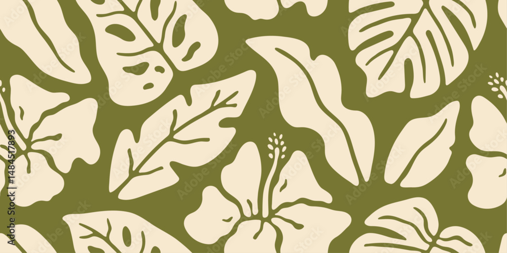 Fototapeta premium Abstract seamless tropical summer pattern