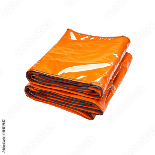 Stack of Bright Orange Heavy-Duty Waterproof Tarpaulins