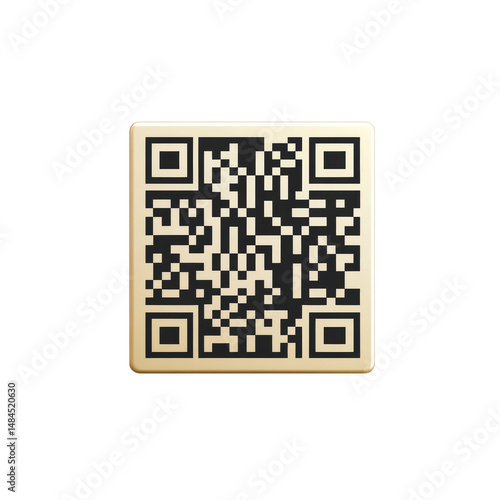 Scan this golden framed QR code for a digital bridge to information a on transparent background