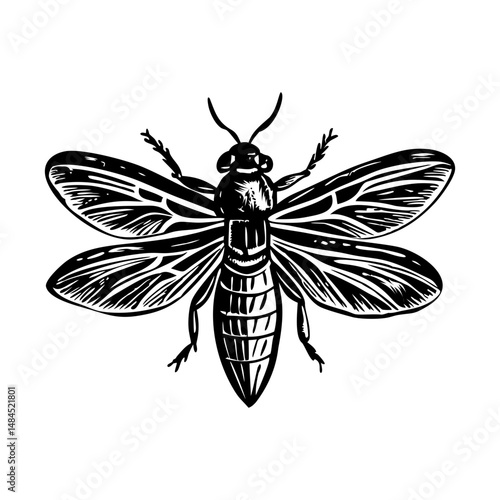 A glyph style icon depicting lightning bug