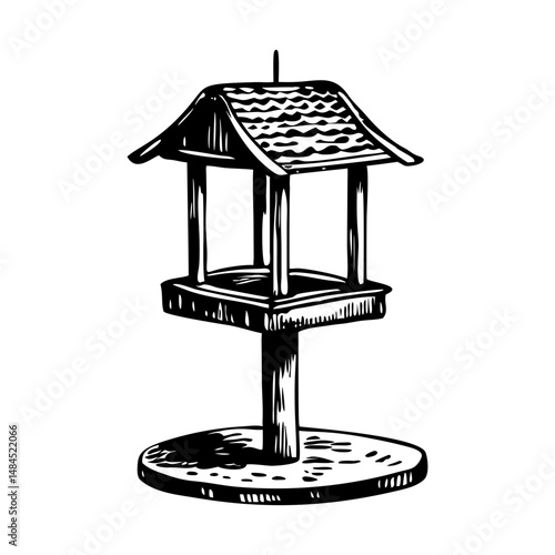 A sketchy style icon of a bird feeder