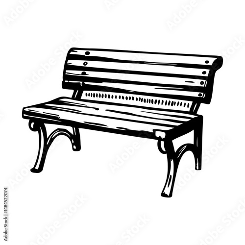 A vintage style icon of park bench