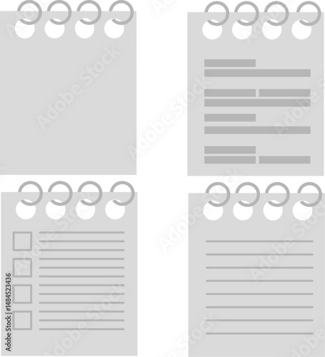 4 flat binder templates with different layouts