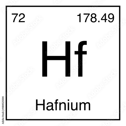 Hafnium Hf Chemical Symbol Periodic Table