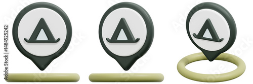 Set of 3D Location Markers with Tent Icons and Pale Yellow Base 3d Render Icon Illustration Free Download Set of 3D Location Markers with Tent Icons and Pale Yellow Base 3d Render Icon Illustration - GFXLoad