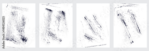 Grunge texture set of black distress overlay creative dirty effect background
