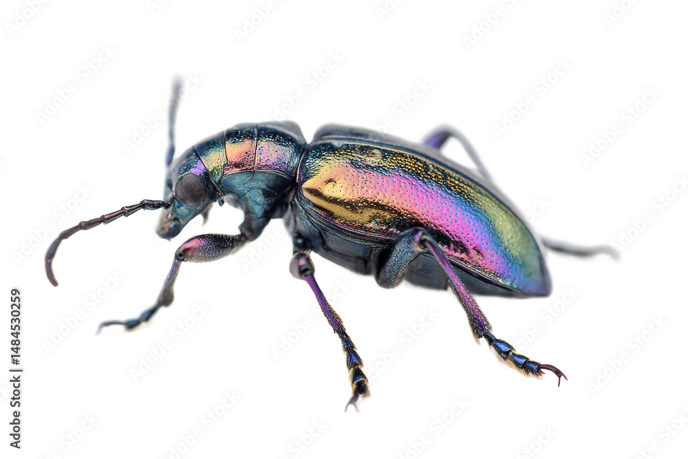 Naklejka premium Iridescent Beetle Close-Up Macro Photography of a Colorful Insect