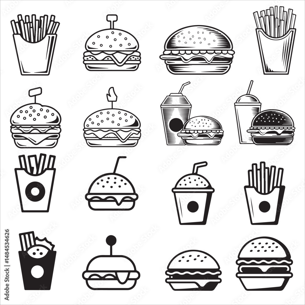 Pizza,burger ,fast food, shilhouette,vactor, Pizza,burger ,fast food, shilhouette,vactor,