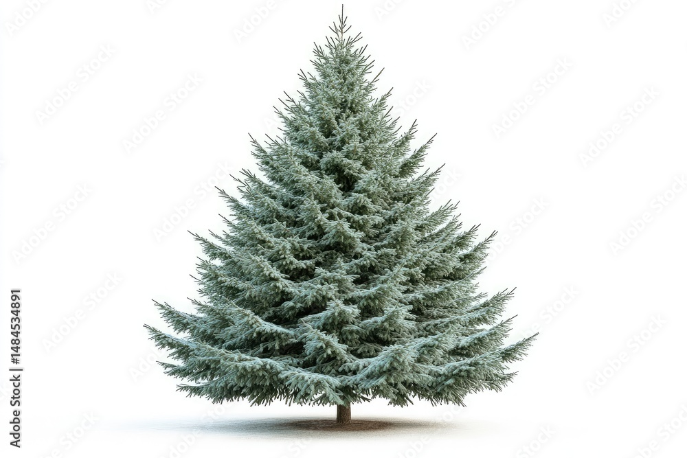 Fototapeta premium A full, lush, frosted evergreen