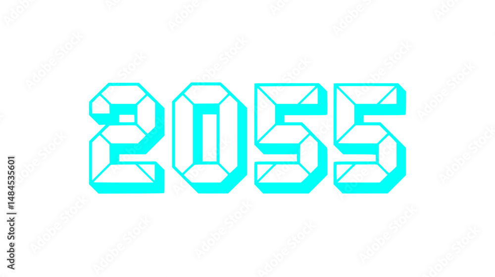 2055 Futuristic Cyan Digital Year. 2055 Futuristic Cyan Digital Year.