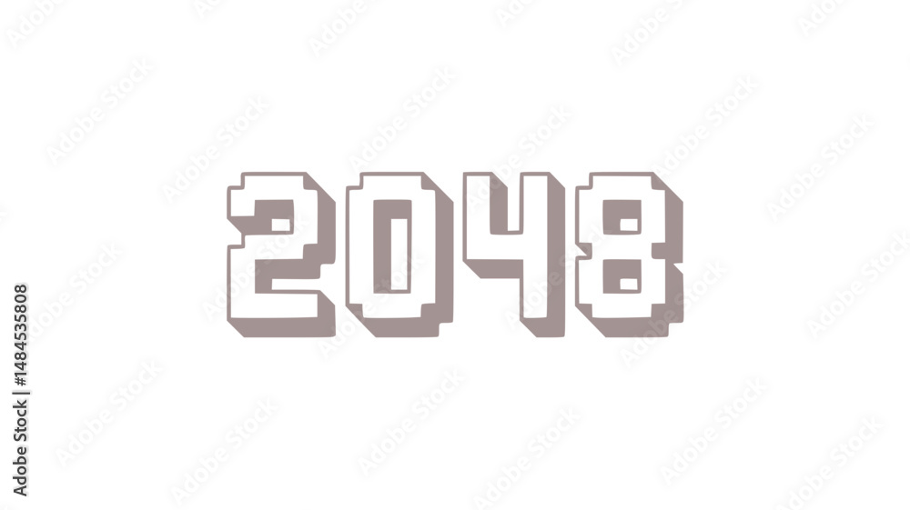2048 Pixelated Year Number Design 2048 Pixelated Year Number Design