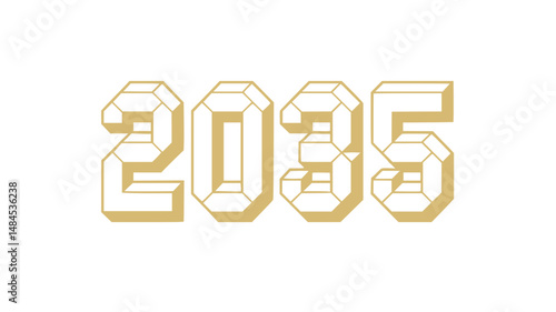 2035 Geometric Year Design Graphic