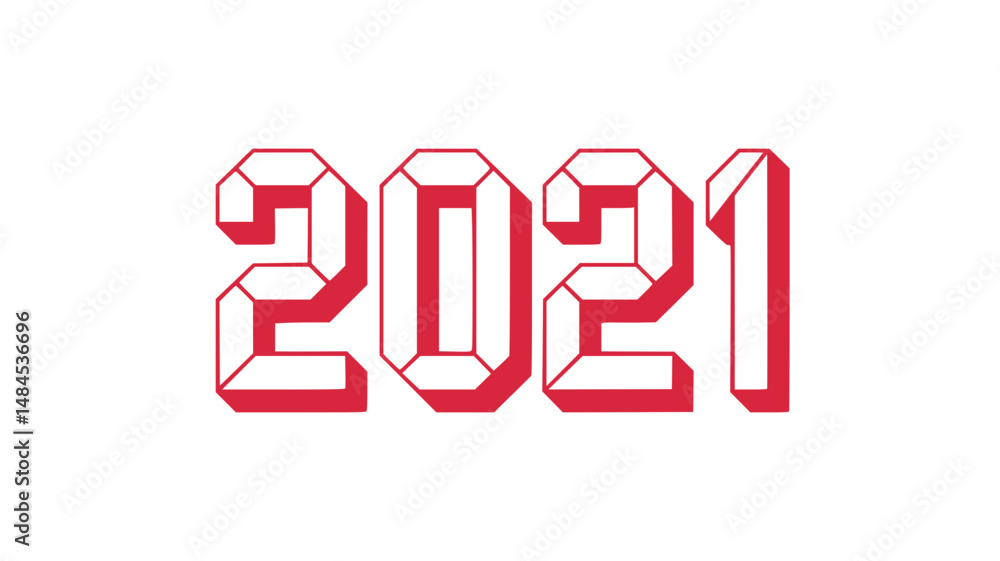 2021 Red Geometric Year Design 2021 Red Geometric Year Design
