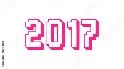 Pink 2017 Pixel Art Design.
