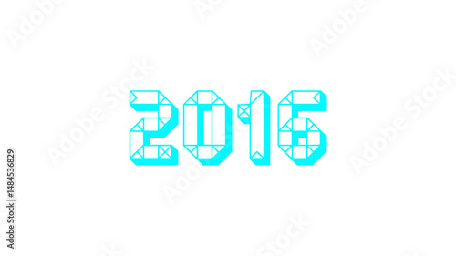 2016 Geometric Cyan Year Design