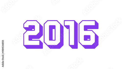 Purple 2016 Year Number Design