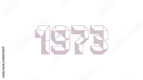 1973 Retro Cubist Number Design
