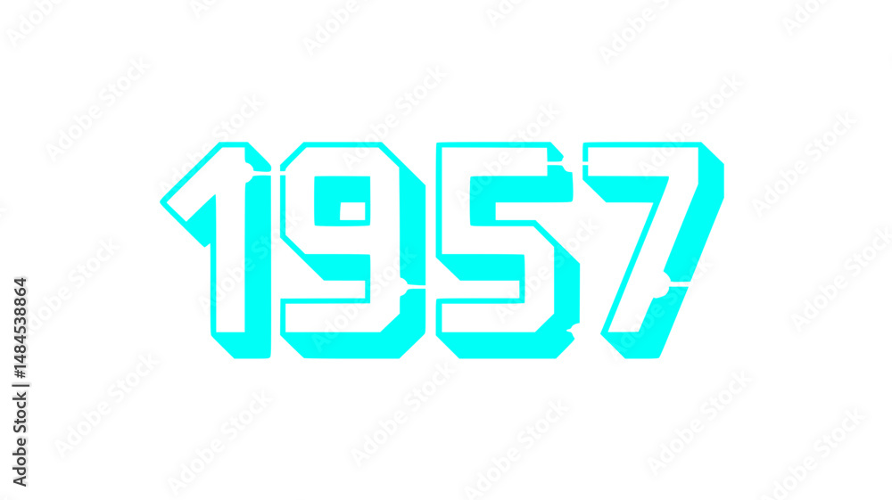 1957 Retro Digital Year Design 1957 Retro Digital Year Design