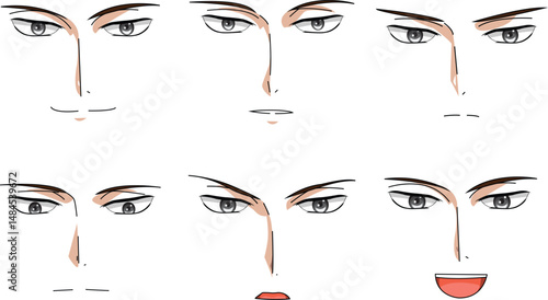 Male Face Expression Faceless Front View Vector