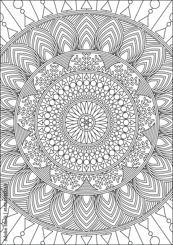 Fototapeta premium Mandala Coloring Pages For Adult
