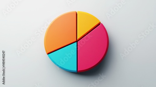 Free Download Colorful Pie Chart Segments on Minimalistic Background for Data Visualization and Business Presentations - GFXLoad
