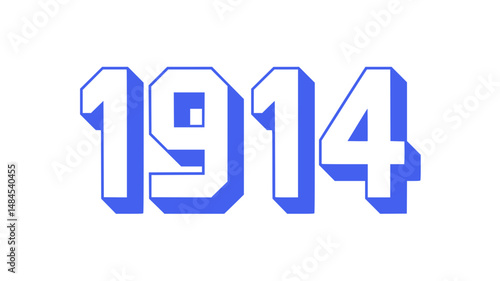 1914 Blue Year Number Graphic