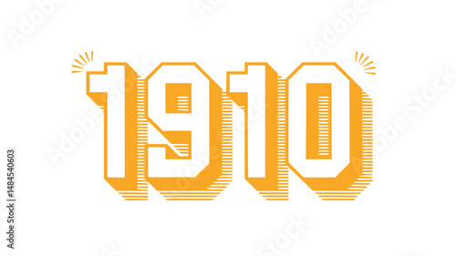 1910 Vintage Year Number Design