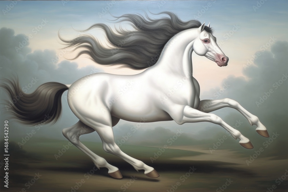 Naklejka premium Unicorn stallion animal mammal.
