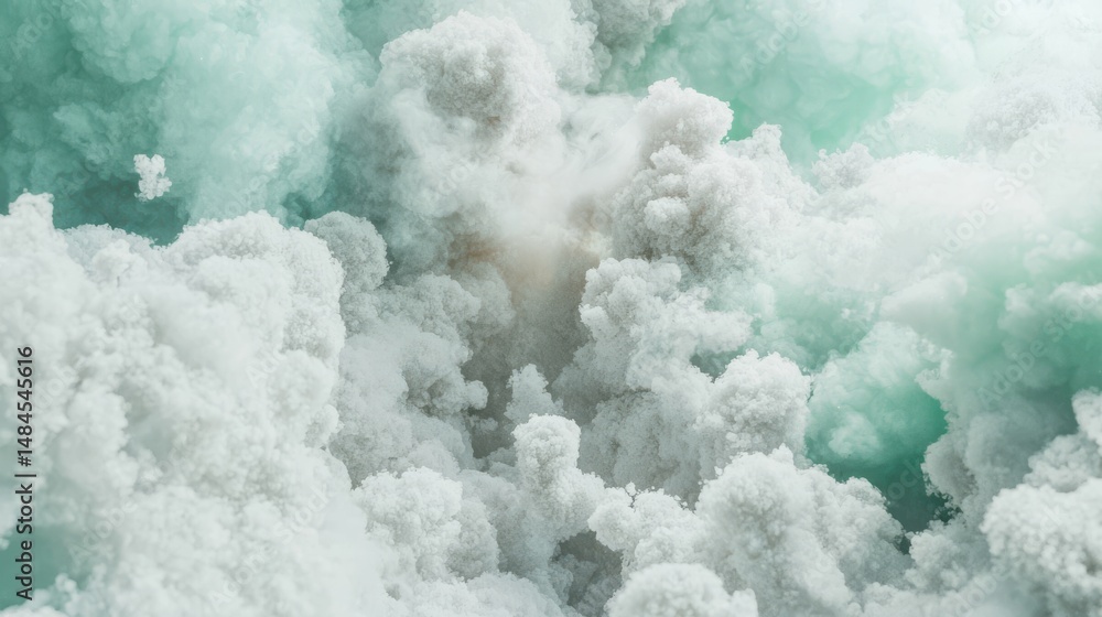 Textured vapor clouds swirling with turquoise and white hues creating an abstract nature scene Textured vapor clouds swirling with turquoise and white hues creating an abstract nature scene