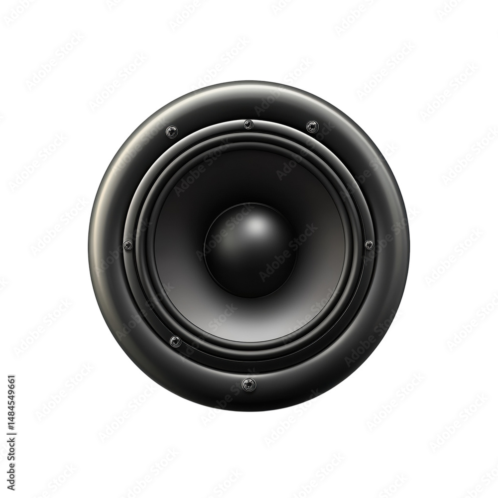 A powerful sleek speaker ready to amplify your music delivering deep bass on transparent background A powerful sleek speaker ready to amplify your music delivering deep bass on transparent background