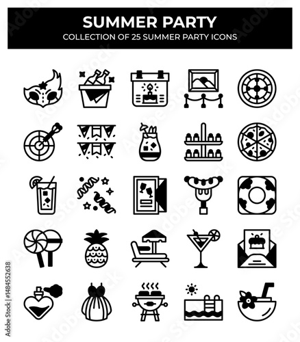 Summer Party. Collection of 25 Summer Party Icons