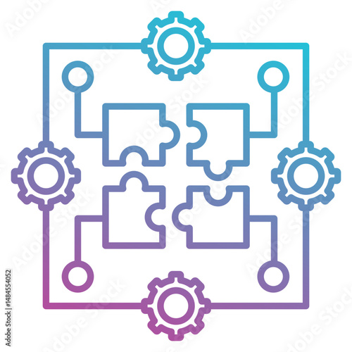 Strategic management icon element for design
