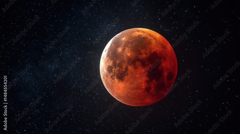 Fototapeta premium Blood Moon in the Night Sky