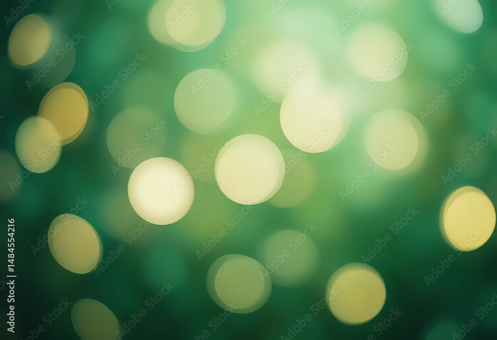 Obraz premium defocused christmas lights on green tone