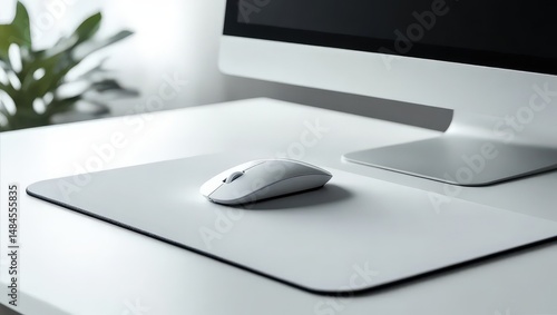 Computer Mouse on White Mat