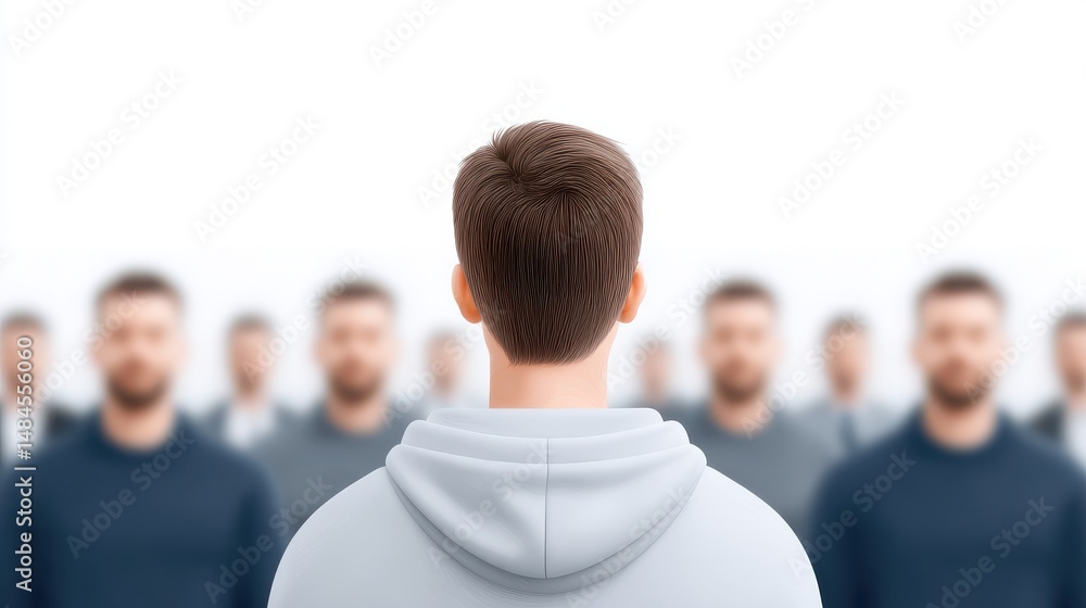 Obraz premium Fear of social interaction. Pressure from environmental and family expectations. Comparing oneself to others. Loss of self-confidence.
