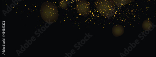 Gold glitter light effect confetti element background design