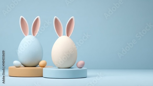 Pastel Easter eggs with bunny ears on display (2)