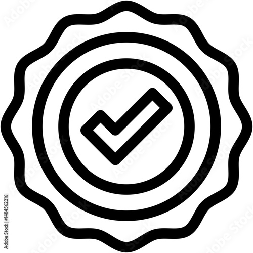 Vector Icon validity, validate, certified, award, check