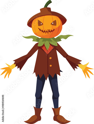 Pumpkin-headed scarecrow