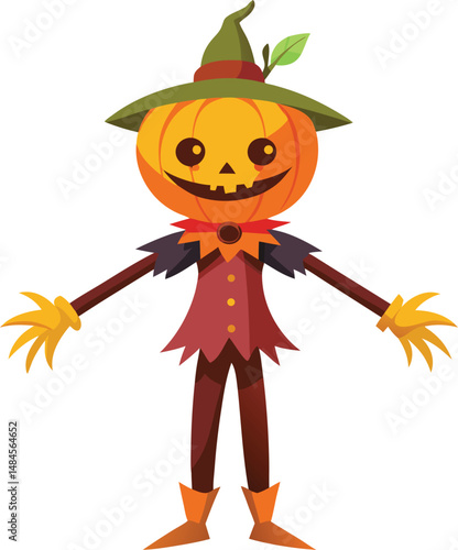 Pumpkin-headed scarecrow