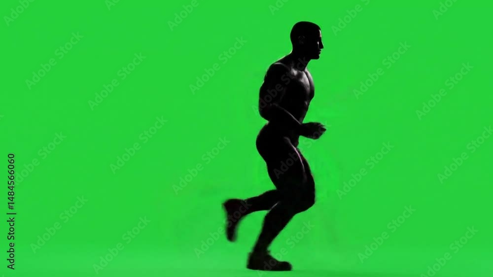 silhouette of a man running on a green background silhouette of a man running on a green background