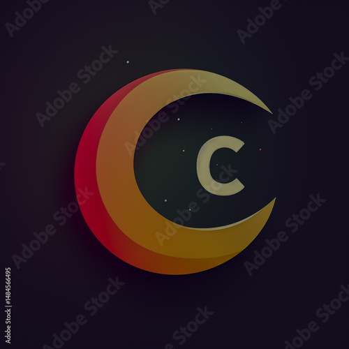 Sleek abstract crescent moon shaped like letter C modern minimal flat design professional branding logo concept with soft lighting and balanced negative space for clean visual identity.