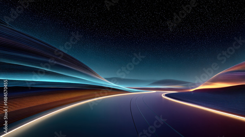 Wallpaper Mural A colorful landscape with a winding road that runs through it Torontodigital.ca