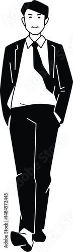 Man in suit walking, business man, corporate emplyee