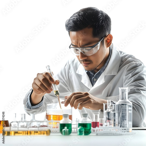 Scientist conducting lab experiment