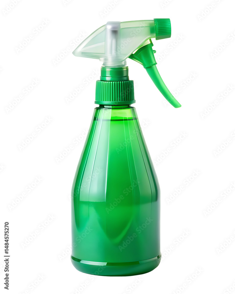 green plastic spray bottle-with liquid isolated on white background, PNG green plastic spray bottle-with liquid isolated on white background, PNG