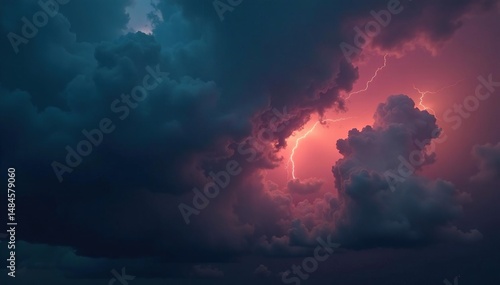 Angry, bruised sky filled with thunderclouds, impending rain, grey, thunderclouds, tempest